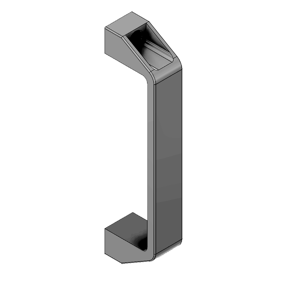 50-200-3SS MODULAR SOLUTIONS 180 GRAY NYLON PULL HANDLE<BR>STAINLESS STEEL HARDWARE 28MM X 196MM X 49MM